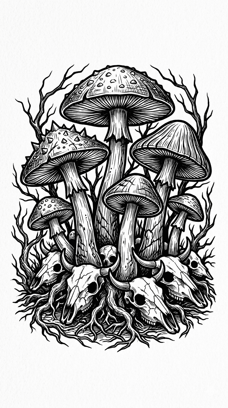 Floresta de Cogumelos Macabros