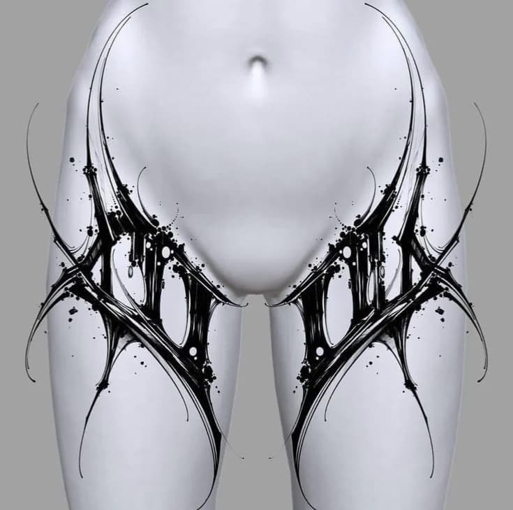 Dark Ornamental frontal virilha e coxa