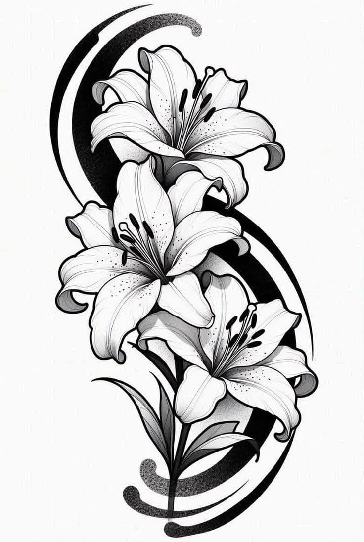 Floral blackwork